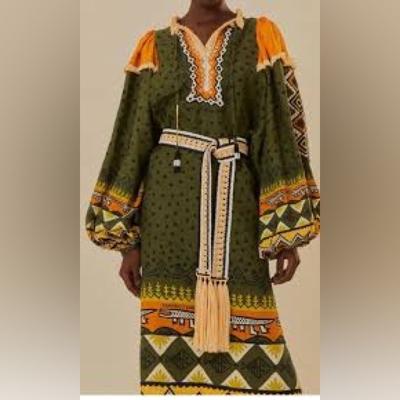 FARM Rio Dresses & Skirts - Farm Rio Green Creation Dress Size M (oversized fit- will fit up to XL) NEW